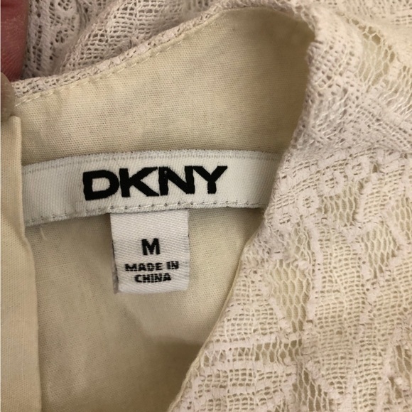 DKNY - White Lace Sleeveless Fit & Flare Dress with 100% Cotton Lining - Girls M - Picture 4 of 5